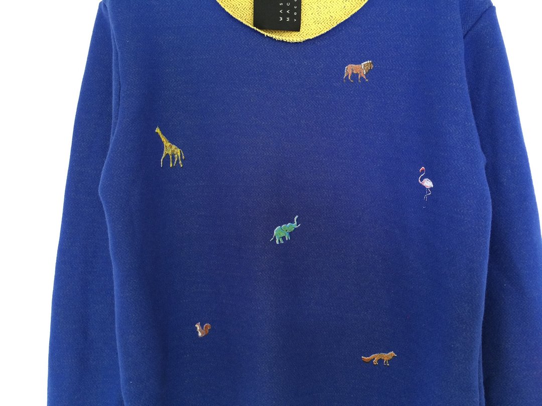 Tiny animal wildlife - Sweater / Long Sleeve Shirt - 女装针织衫/毛衣 - 棉 蓝色