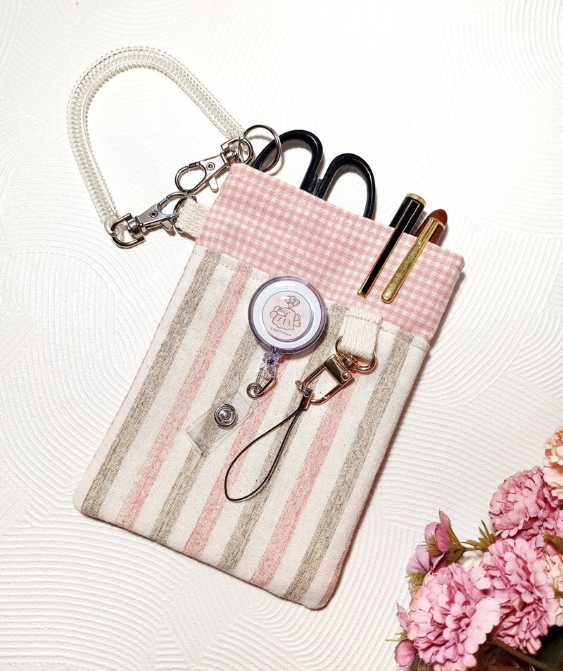 手工缝制-护理师/医师 双层笔袋-宽版/加勾扣D环质感升级版 - 铅笔盒/笔袋 - 棉．麻 多色