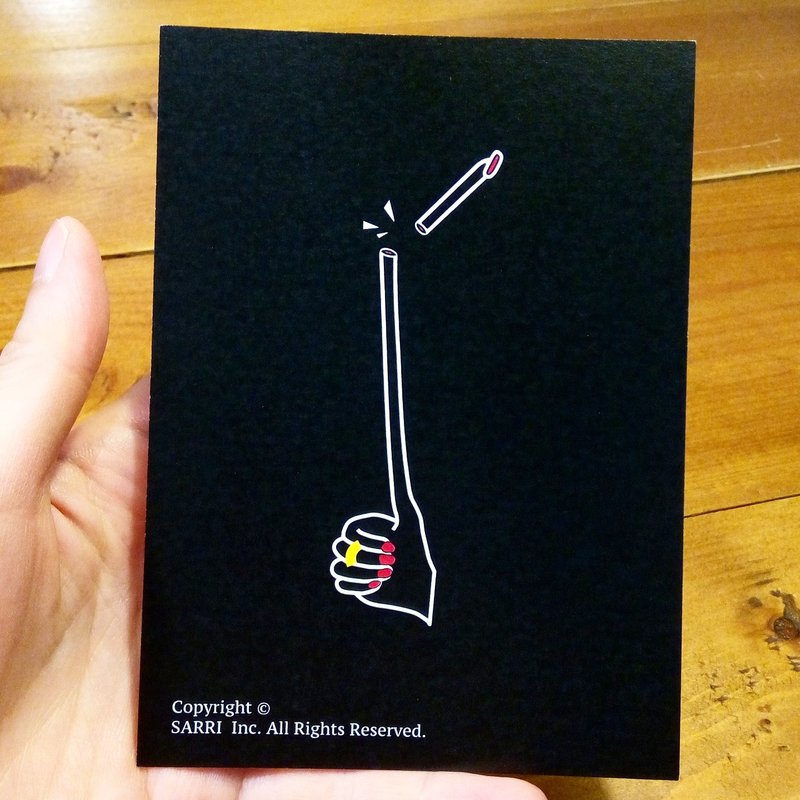 像pocky一样脆弱的赞(可制作A3大小的海报) 生日卡 设计 着色 插画 绘本 卡片 万用卡 艺术 爱 特别 有趣 怪 特色 怪异 可爱 台湾  - 卡片/明信片 - 纸 黑色