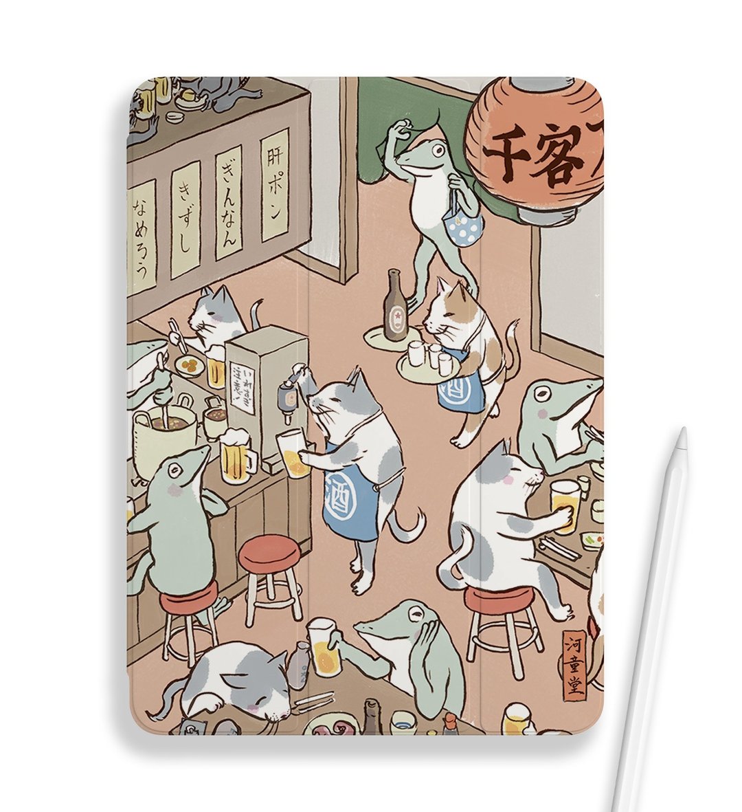 笔记本型iPad保护壳：炒猫青蛙 - 平板/电脑保护壳 - 聚酯纤维 粉红色