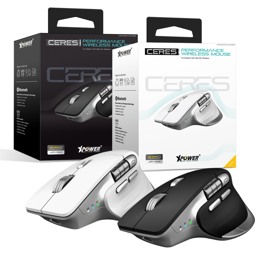 XPower Ceres双模无线蓝牙智能静音鼠标 - 电脑配件 - 其他金属 多色