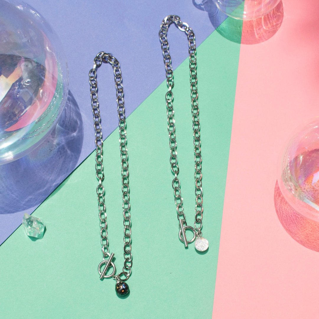 Snowball Bold Chain Choker - 项链 - 玻璃 