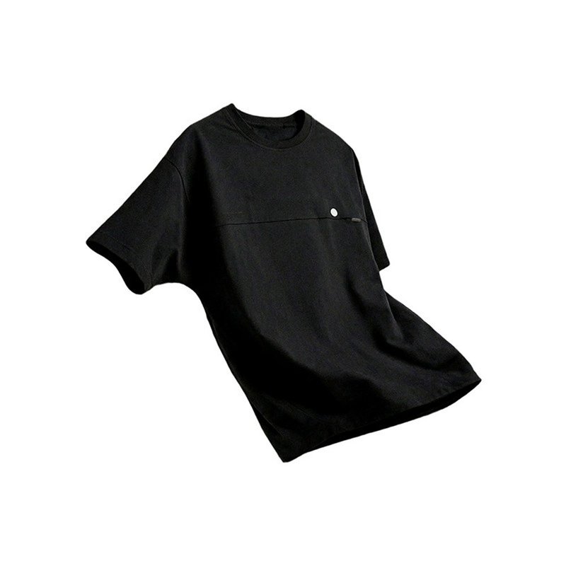 户外机能凉感速干T恤男夏季透气短袖山系穿搭 - 男装上衣/T 恤 - 其他材质 黑色