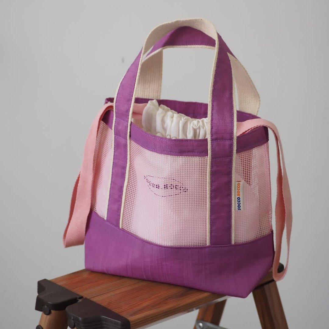 迷你 NET TOTE BAG : 风信子紫 - 手提包/手提袋 - 尼龙 紫色