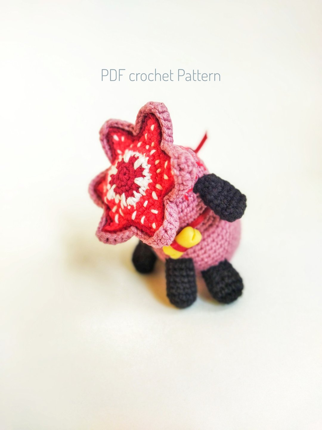 Demodog玩具/钥匙扣钩针图案. Amigurumi Demodog邪恶花狗图案pdf - 手工艺教程/工具书 - 其他材质 
