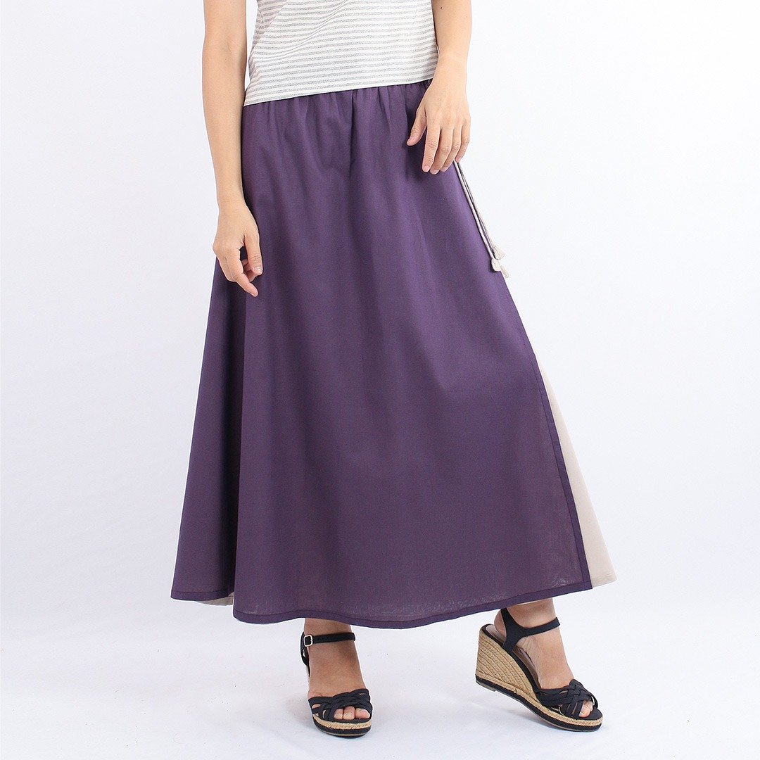 Cotton Maxi Skirt, Purple, Violet - 裙子 - 棉 紫色