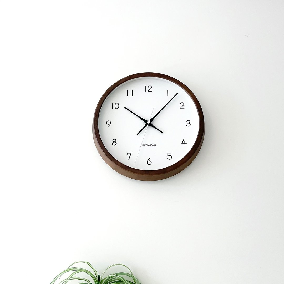 KATOMOKU muku clock 13 白蠟木(km-104BR) 挂钟 日本制造 - 时钟/闹钟 - 木头 咖啡色