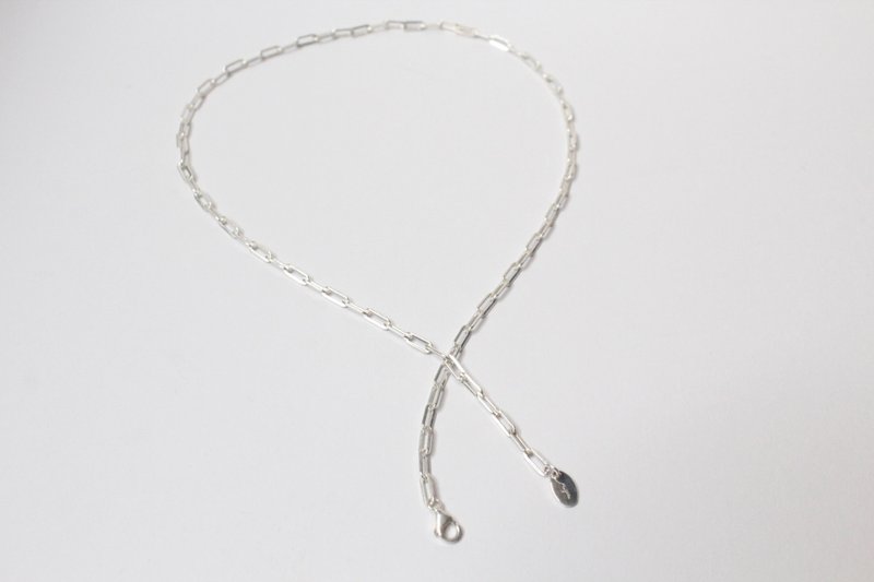 锁性 纯银手工锁骨链 胖链 - 锁骨链 - 纯银 银色