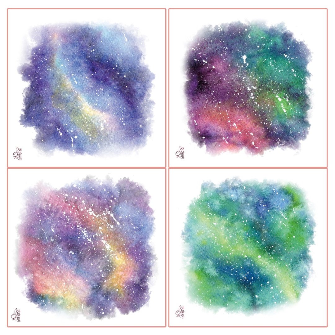 Space - 4款混搭透明PET底贴纸 (haeparine) - 贴纸 - 纸 多色