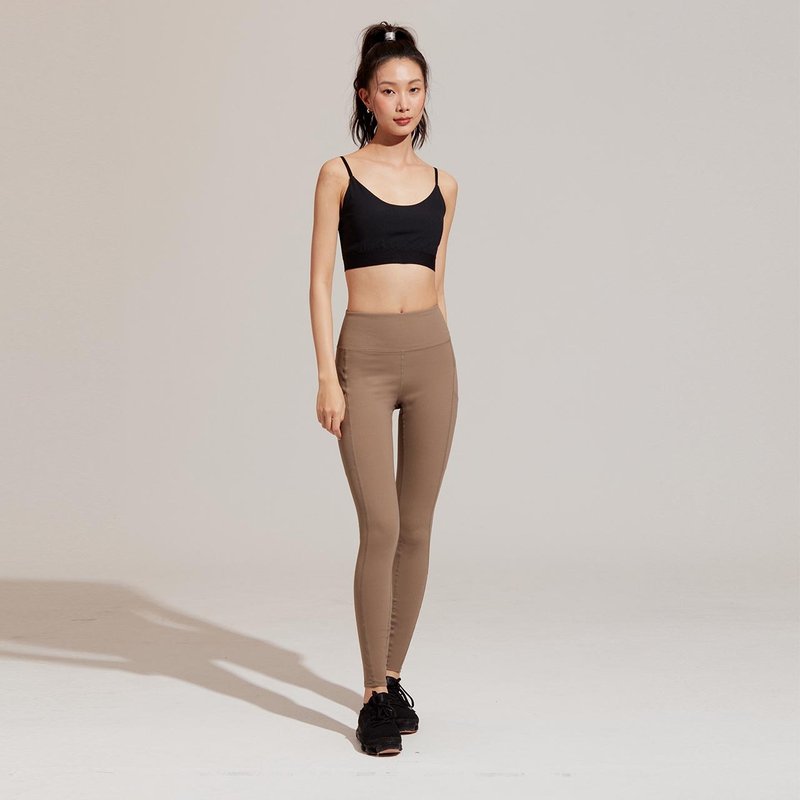 ULTRACOOL-凉感双口袋魔力紧身裤-胡桃 - 女装内搭/紧身裤 - 尼龙 卡其色