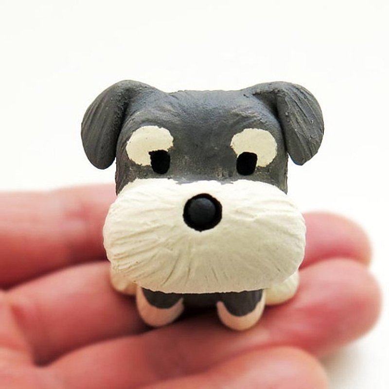 Schnauzer figurine of Ceramics "The Schnauzer" - 摆饰 - 粘土 灰色