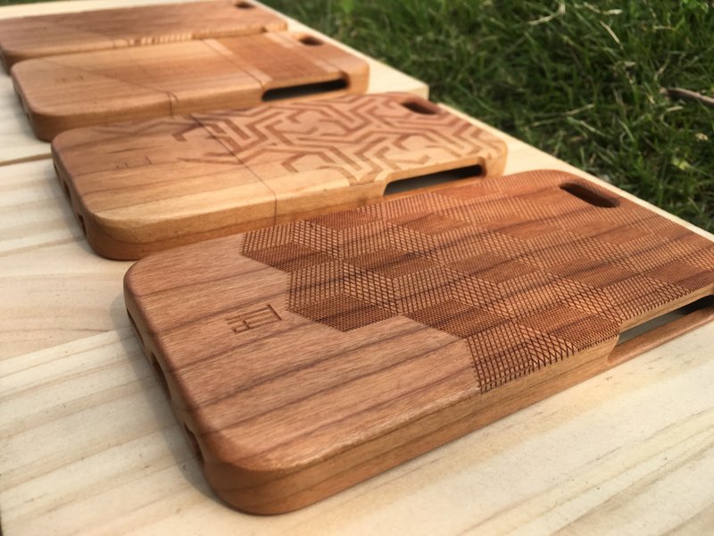 木质感手机壳(几何系列)/iPhone手机壳/婚礼/圣诞礼物/情人节礼物 - 手机壳/手机套 - 木头 咖啡色