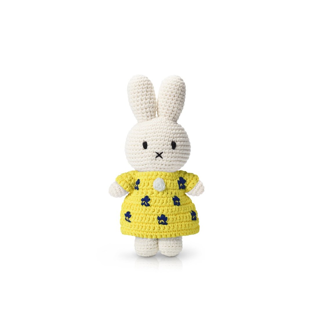 荷兰Miffy米飞兔【miffy&amp;梵谷鸢尾花碎花洋装】纯棉手工钩针玩偶 - 玩偶/公仔 - 棉．麻 