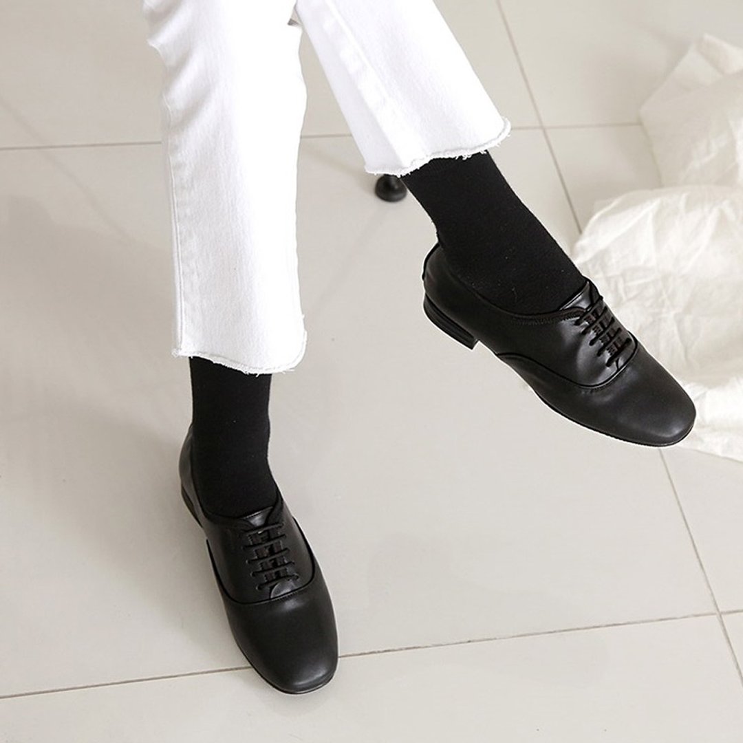 PRE-ORDER-韩国人手制 MACMOC Low (Black) 绑带乐福鞋 - 女款牛津鞋/乐福鞋 - 其他材质 