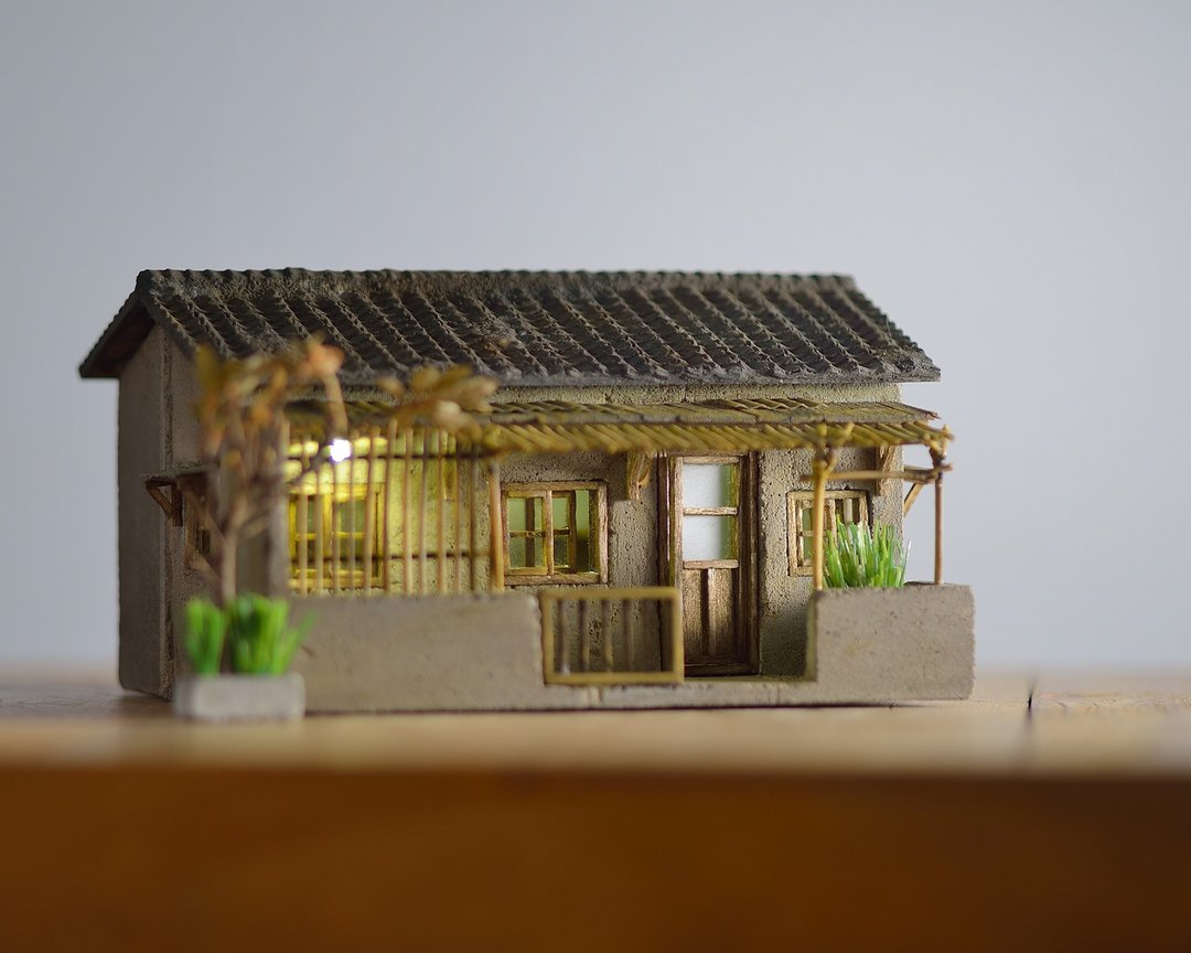 水泥老屋创作--竹篱老屋(订制) - 摆饰 - 水泥 咖啡色