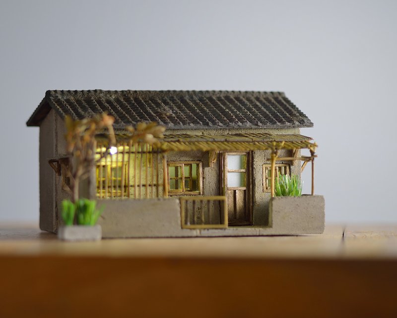 水泥老屋创作--竹篱老屋(订制) - 摆饰 - 水泥 咖啡色