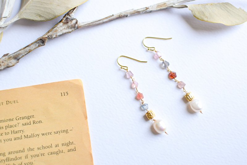 Spinel pearl - 耳环/耳夹 - 宝石 多色