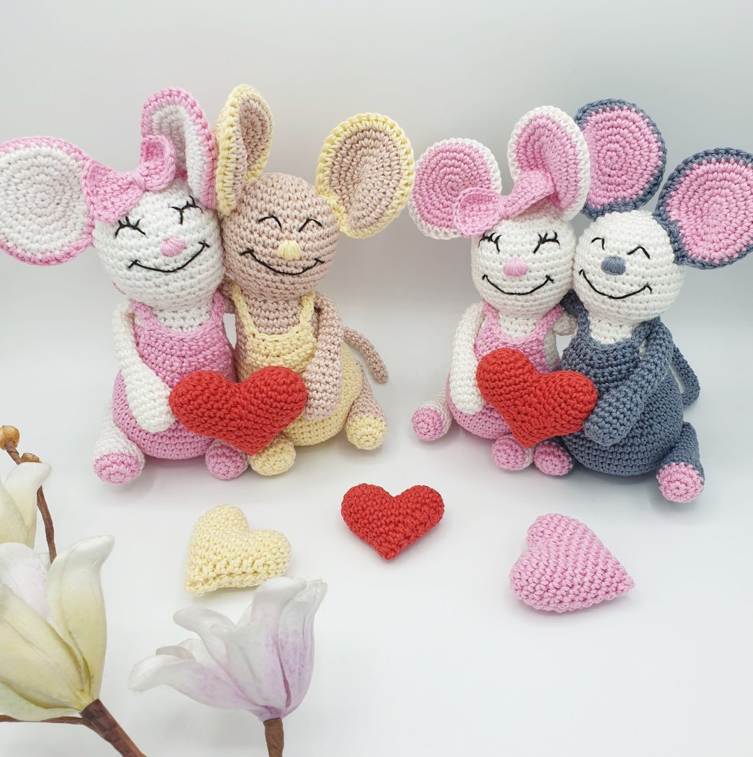 Tiffy the Mouse in Love | Valentine's Day Amigurumi Crochet PATTERN PDF - 手工艺教程/工具书 - 其他材质 