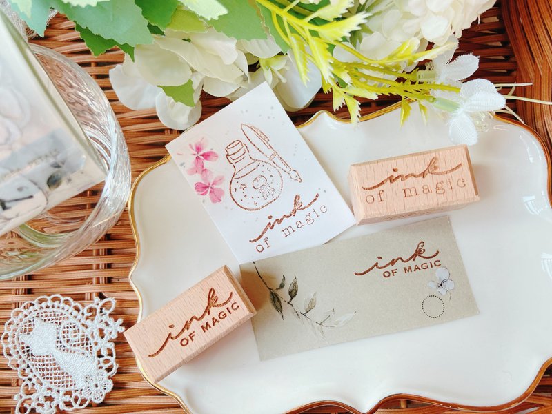 fluffyfruity 手写的祝福 印章 香港设计 手帐 原创 墨水 心意卡 - 印章/印台 - 木头 卡其色