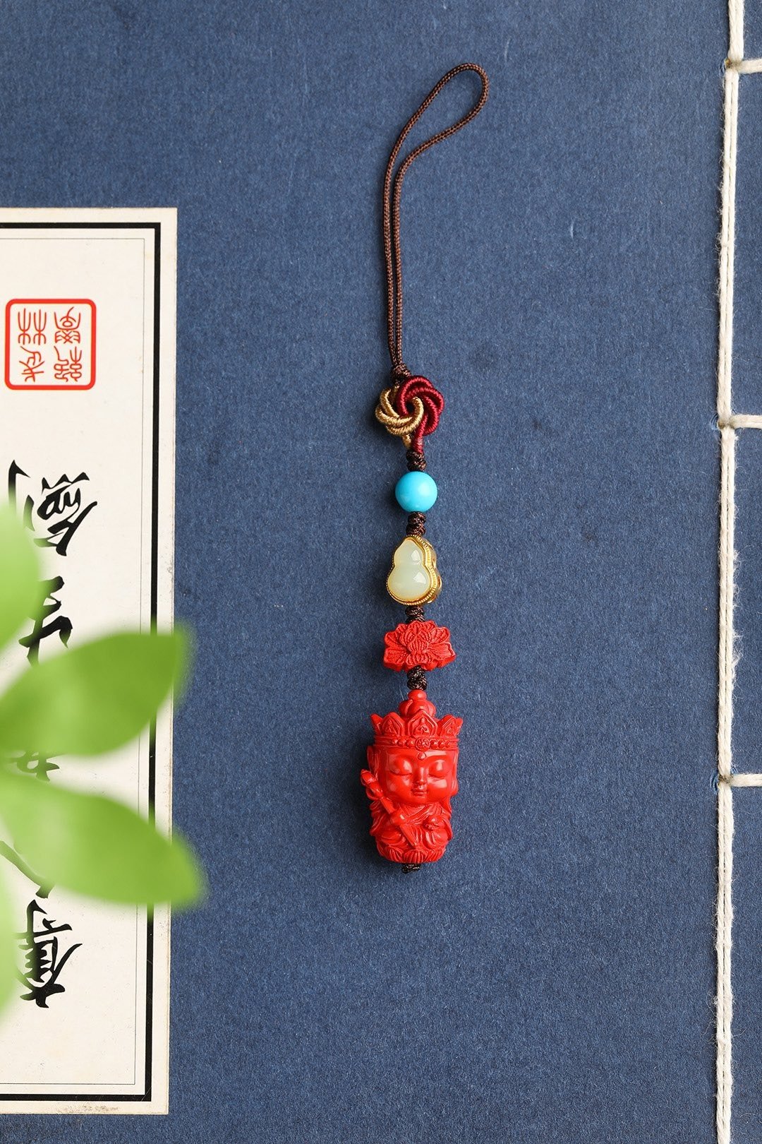 天然原矿朱砂精品红砂地藏王手机挂包挂 精品朱砂含量高达95%以 - 钥匙链/钥匙包 - 宝石 