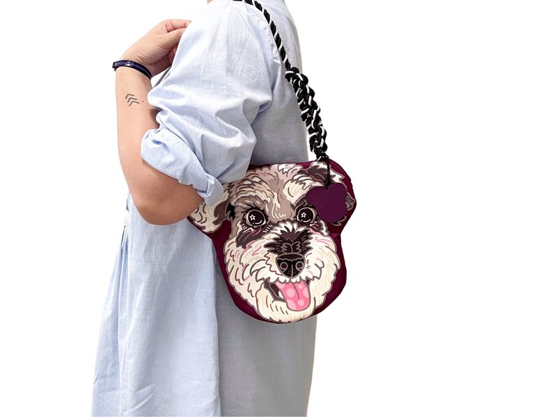 限量现货 原创合作款 宠物单肩包 雪纳瑞犬狗脸包 - 手提包/手提袋 - 其他材质 