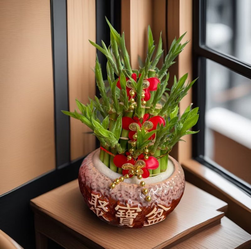 【开运竹】水植盆栽 开幕新居落成乔迁升官送礼居家店面摆设 - 植栽/盆栽 - 陶 