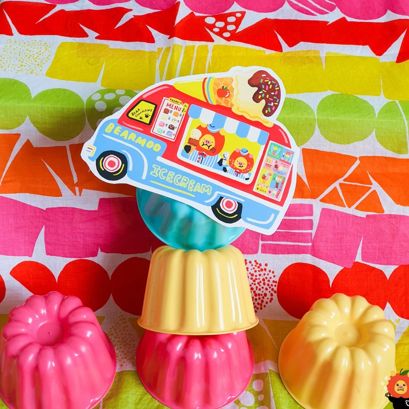 Bearmoo Icecream Bus - 卡片/明信片 - 纸 多色