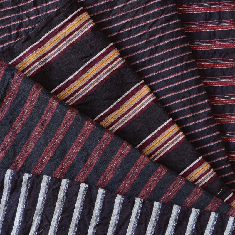 复古布料碎片，棉质套装，条纹图案，再生材料，日本复古，布料，纺织品，手工制作，布料，B3 - 编织/刺绣/羊毛毡/裁缝 - 棉．麻 多色
