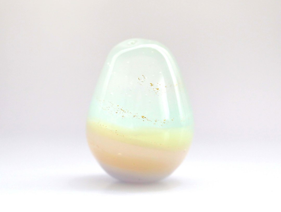 Petite object of glass drops / milky twilight sky - 摆饰 - 玻璃 白色