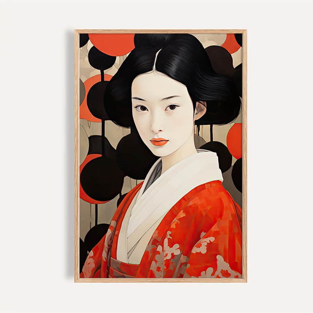 朱映几何 / 日式当代和服仕女肖像装饰画 - 海报/装饰画/版画 - 纸 