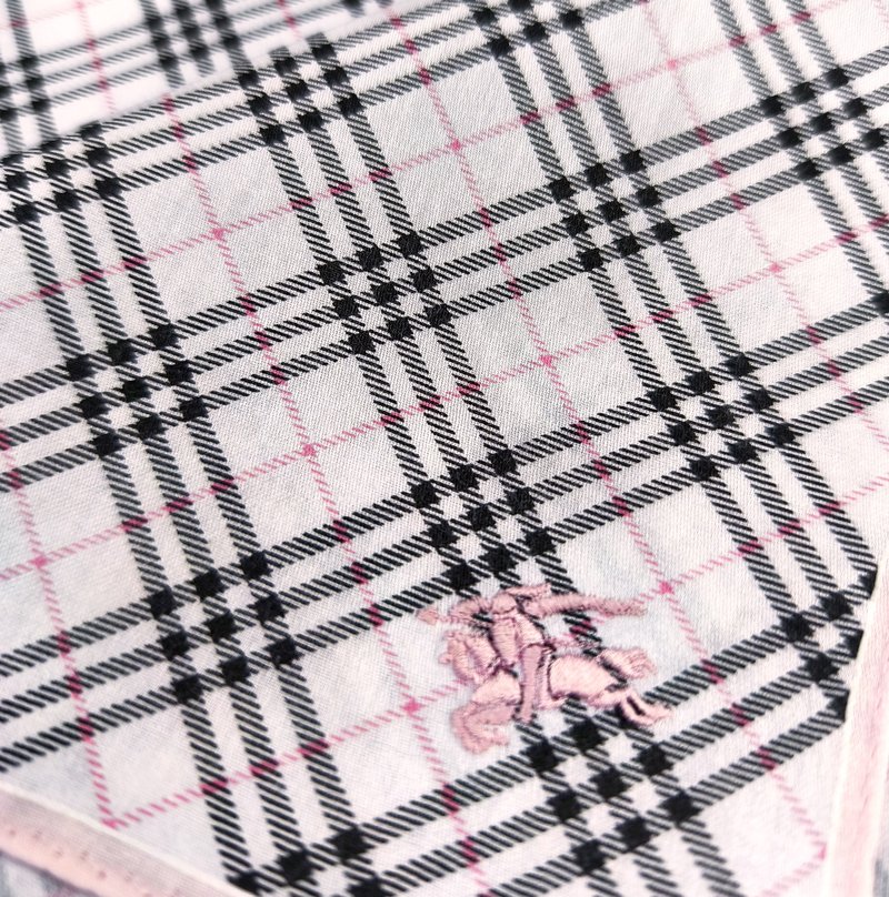 Burberry 复古手帕 口袋巾 黑粉红 19.5 x 19.5 英寸 - 手帕/方巾 - 棉．麻 粉红色
