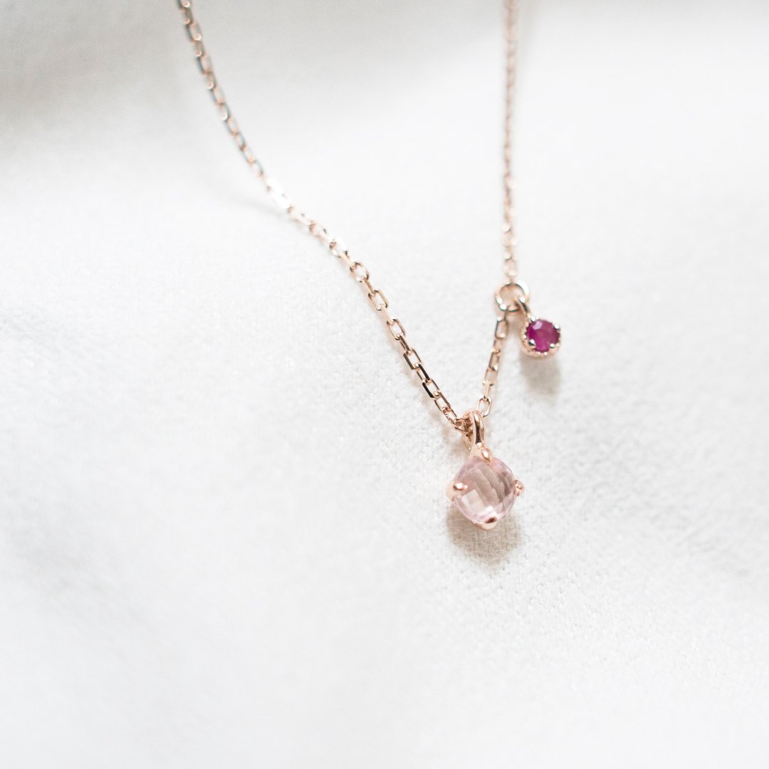 Little Lux Necklace 粉晶x红宝石 托帕石x蓝宝石 项链 - 颈链 - 纯银 