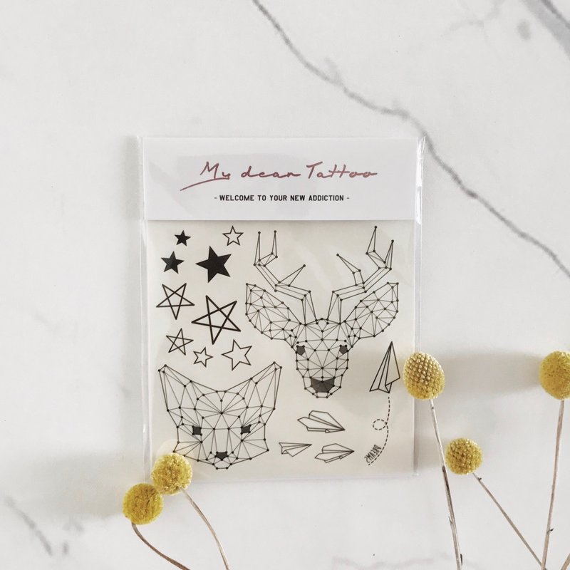 | 狐狸与鹿 | 2入纹身贴纸 花草系微刺青 狐狸与鹿 纸飞机 - 纹身贴 - 纸 