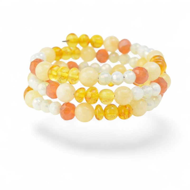 波罗的海琥珀手链  镶嵌天然宝石珠 VM10 - 手链/手环 - 宝石 多色