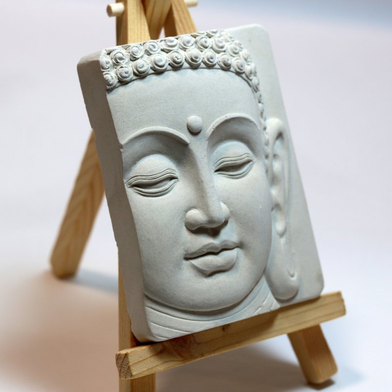 清水模软装设计 佛像摆饰三 香氛摆件 水泥软装 附赠木架 - 摆饰 - 其他材质 白色