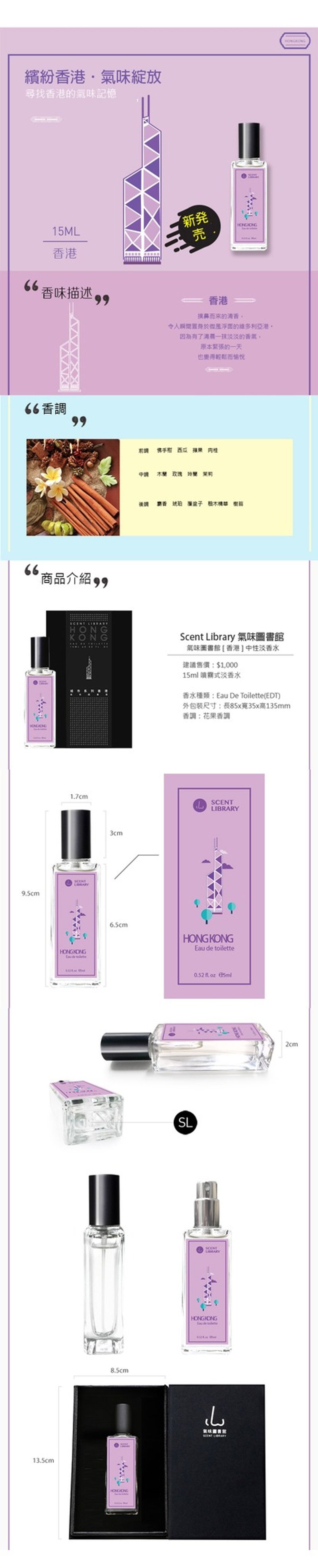 【气味图书馆】Hongkong香港 ScentLibrary城市系列淡香水15ml - 其他 - 纸 多色