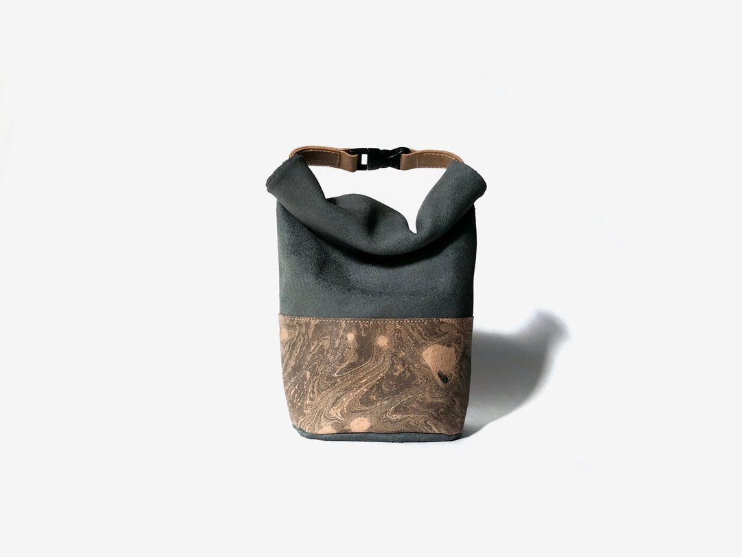 Leather hand roll bag mini - 手提包/手提袋 - 真皮 黑色