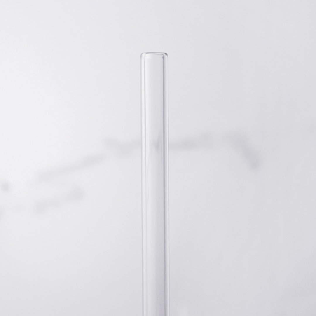 20cm【细吸管】爱地球环保(口径0.6cm)上班族必备玻璃吸管 重复使用保护大海救海龟 (附赠清洁刷棒轻松洗净) 定制化 - 环保吸管 - 玻璃 透明