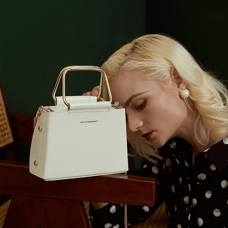 气质 牛皮 铁环包 手提包 斜背包 - 手提包/手提袋 - 真皮 