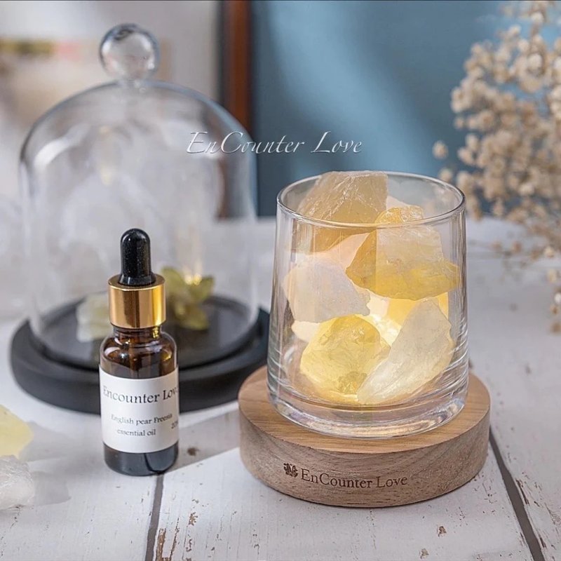 台湾现货【水晶灯照 能量水晶】双色黄 白水晶 招财聚财・能量 - 香薰/精油/线香 - 水晶 黄色