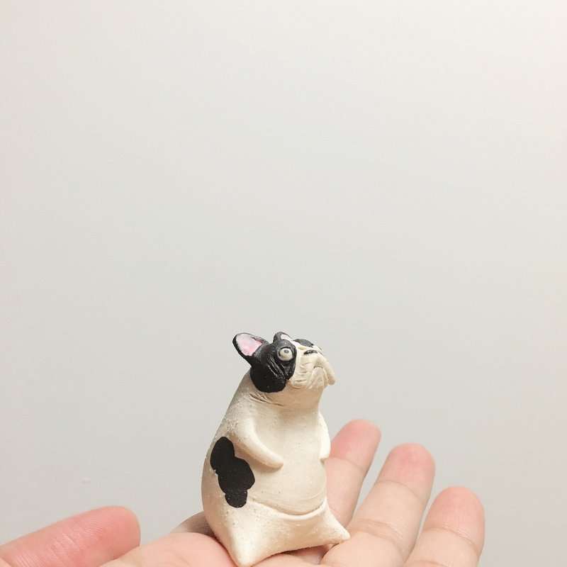 法斗 手捏 陶摆饰 - 花瓶/陶器 - 陶 白色