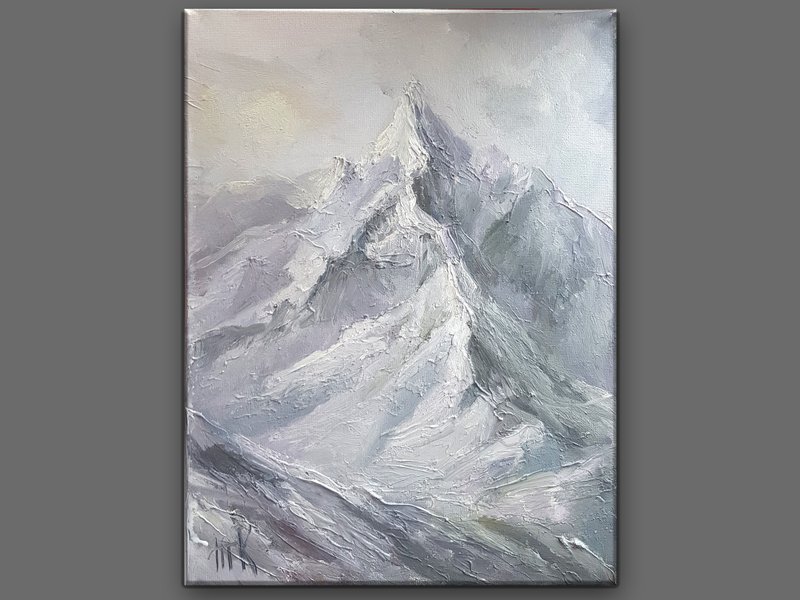 山油画原创艺术山风景油画艺术挂画印象派风景 - 海报/装饰画/版画 - 其他材质 灰色
