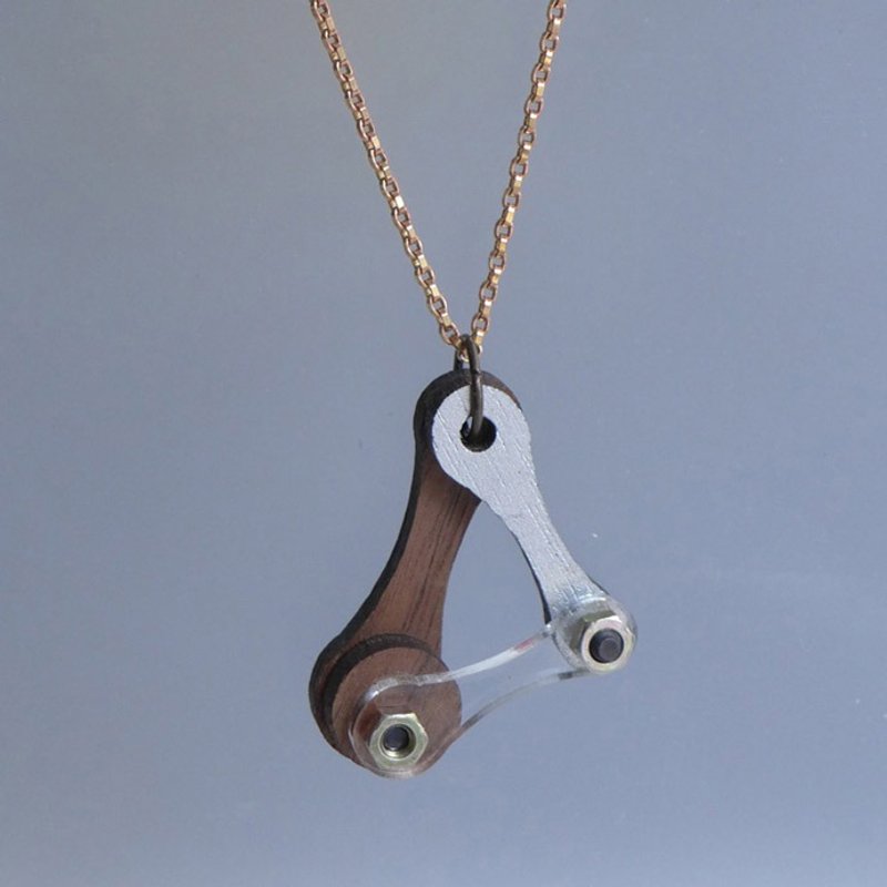 【老朋友限定礼】Woops·耳边扣 木头手作长项链-SUPER DNA - 长链 - 木头 咖啡色