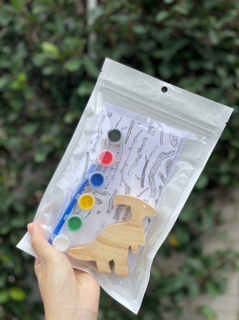 副栉龙-彩绘积木DIY材料包 - 插画/绘画/写字 - 木头 咖啡色