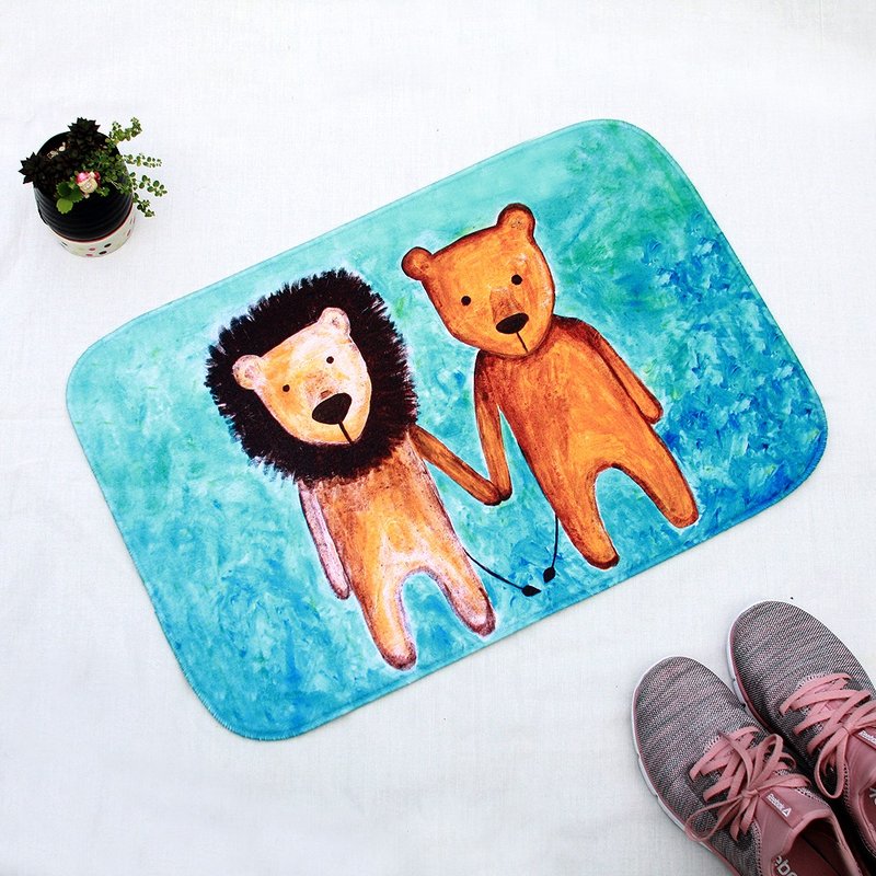 地垫-手牵手狮子 - 地垫/地毯 - 聚酯纤维 多色