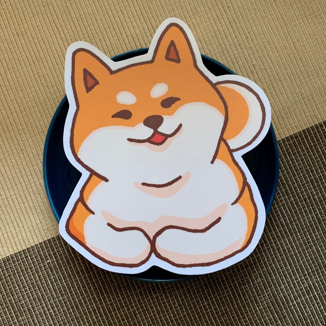 柴犬日常招牌笑脸大型防水贴纸 SL0011 - 贴纸 - 防水材质 