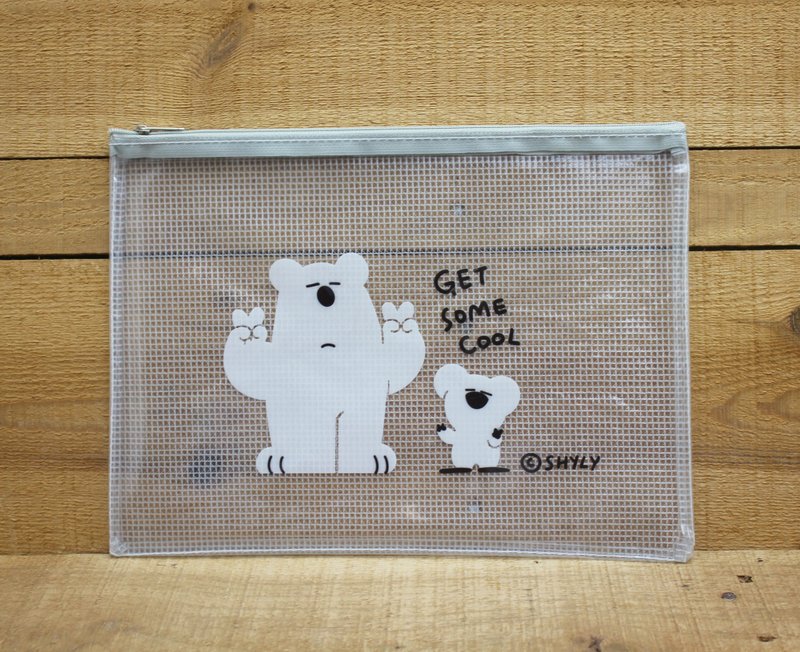 【拉链袋】 黑田桑B5拉链袋(GET SOME COOL)941001 - 化妆包/杂物包 - 塑料 透明