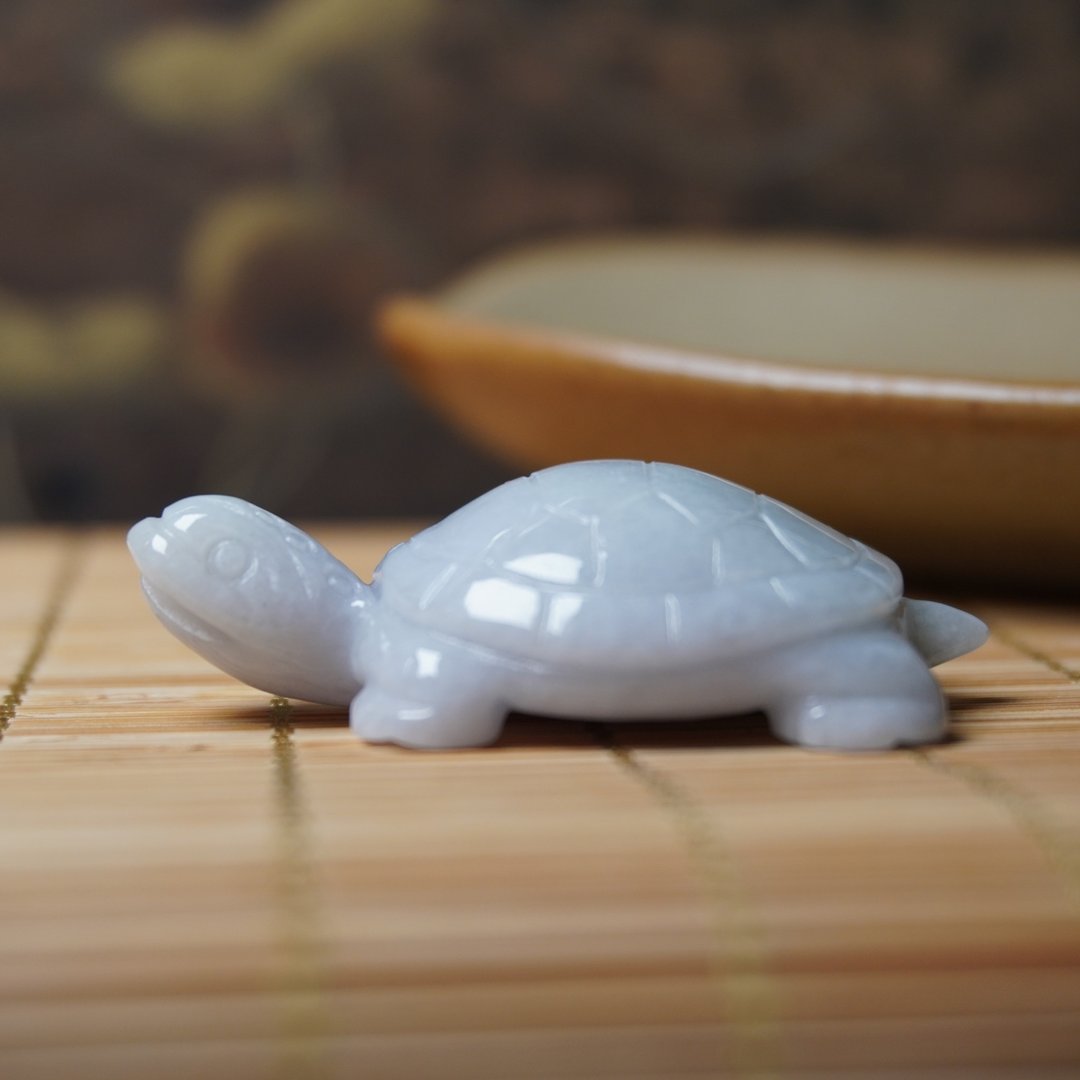 【吉祥·长寿】翡翠乌龟 | 天然缅甸A货翡翠 | 送礼 - 吊饰 - 玉石 透明
