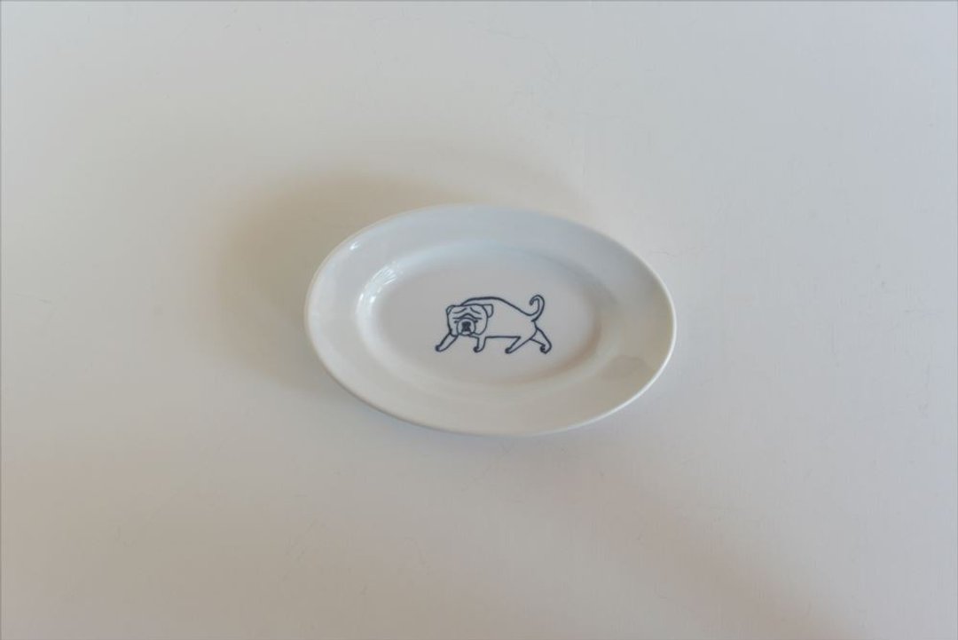 【仓敷意匠】中西直子 虎斑猫BonBon 椭圆瓷盘 99223-02 - 盘子/餐盘/盘架 - 瓷 