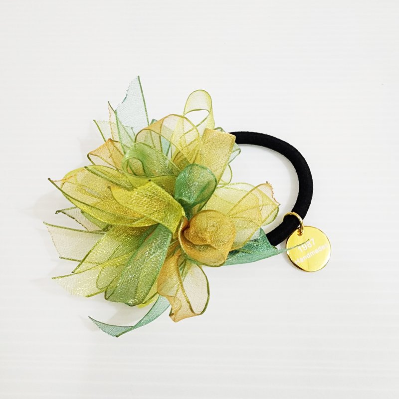 【双色绿】礼花发圈 独家 2023新春款!!!  造型发圈 - 发饰 - 棉．麻 绿色